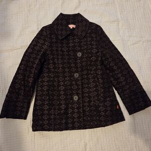 Escada Black and Brown Geometric Kids Blazer
